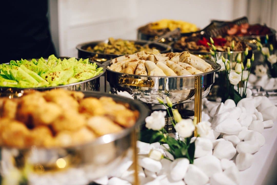 A close up view of a buffet